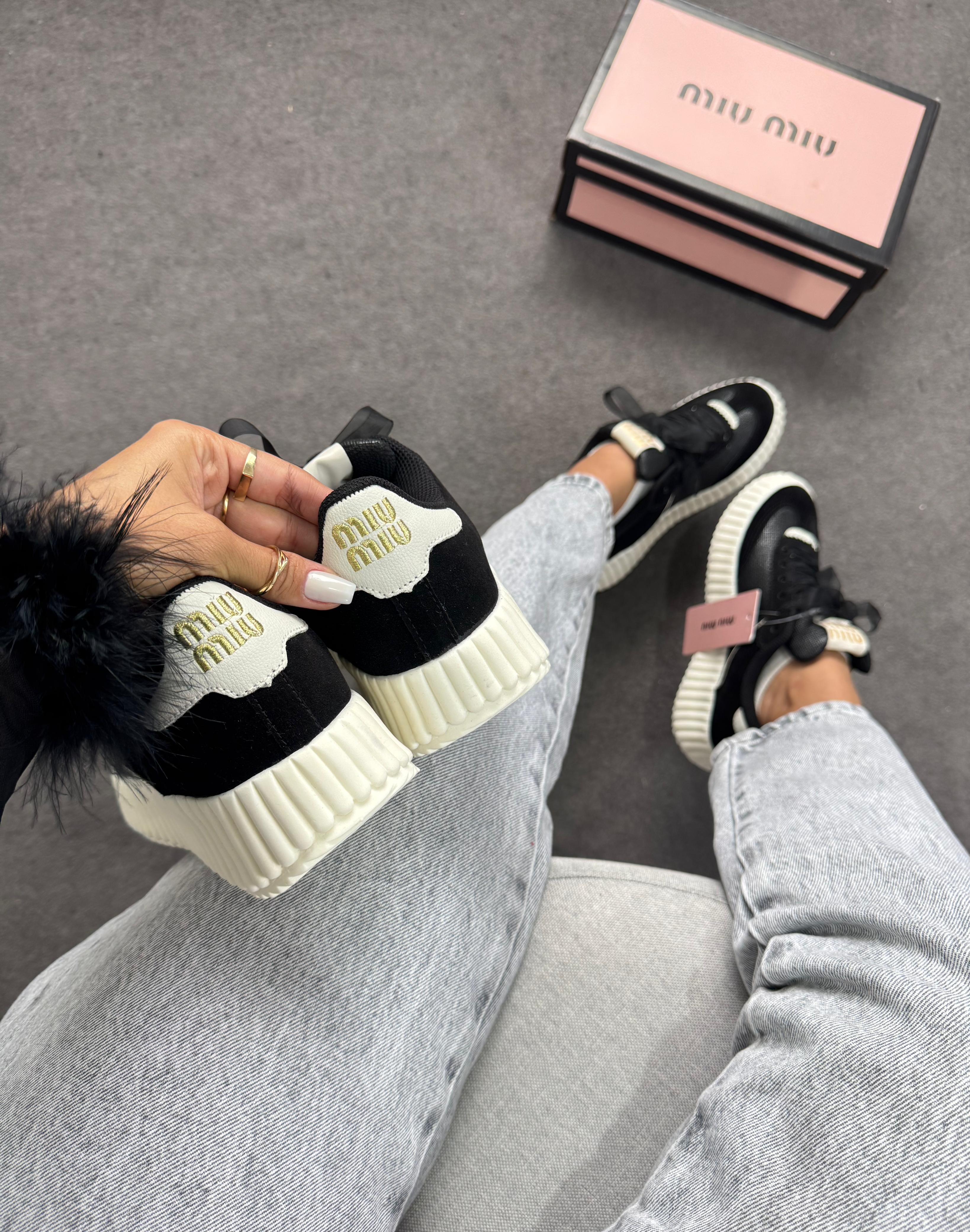 Tênis Casual Quenz Miu Miu – Preto
